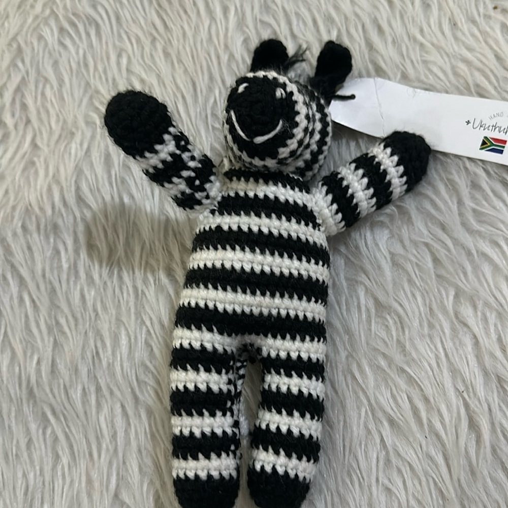 Handmade zebra from ukuthunga small zebra plush toy new